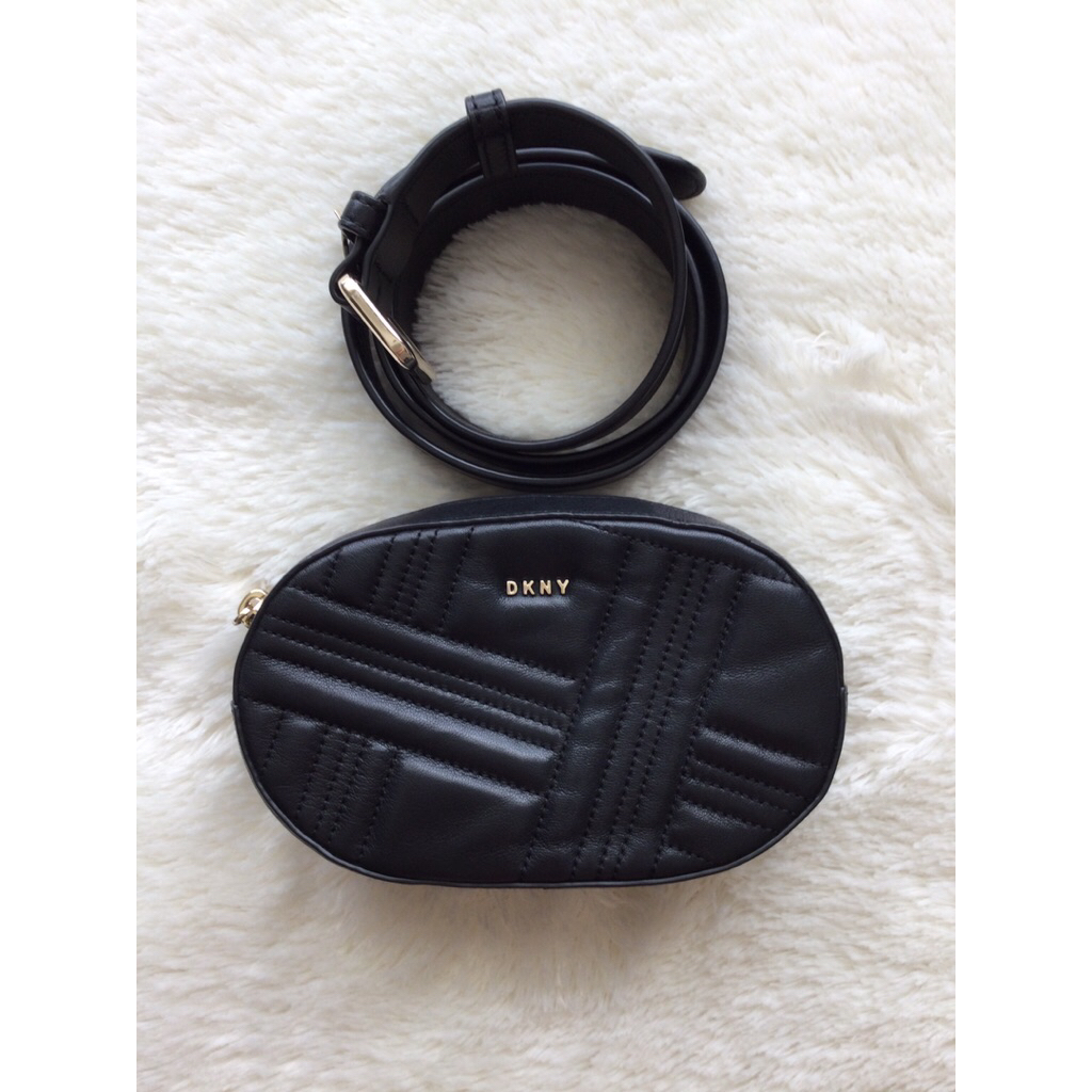 กระเป๋าหนังแท้ คาดอกหรือเอว  DKNY สภาพดี  มือสอง