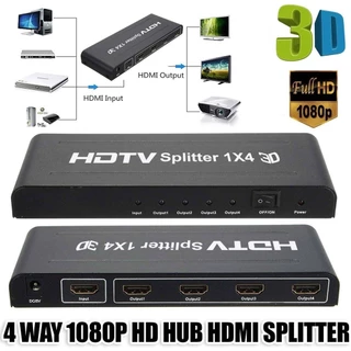 กล่องแยกสัญญาณ Splitter HDMI 1 ออก 4 Full HD 1080P 3D Verion 1.4 (Black)
