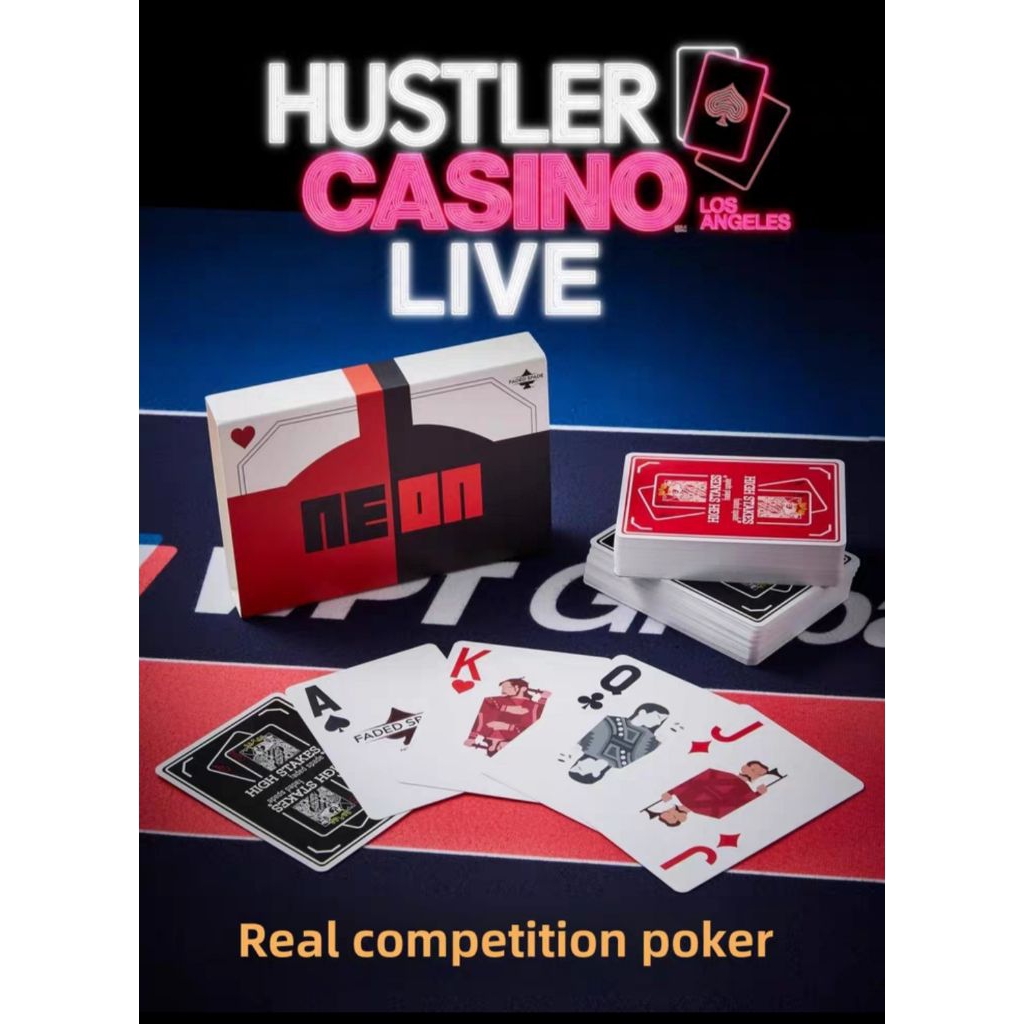 [ส่งทุกวัน] Hustler casino, Faded Spade, Texas Hold'em การ์ดเกมโป๊กเกอร์ วัสดุ PVC ส่งด่วน-ใช้เยอะทั