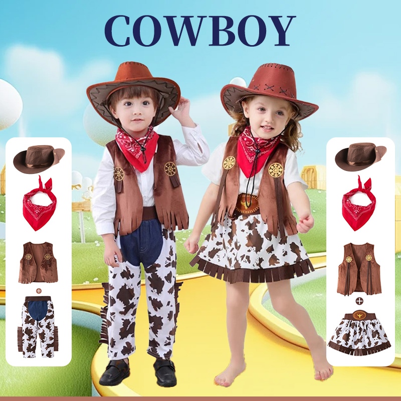 🔥🔥ชุดคาวบอยเด็กโต คาวเกิร์ลเด็กโต cowboy girl costume Cowboy Kid cowboy cosplay คาวบอย เด็ก