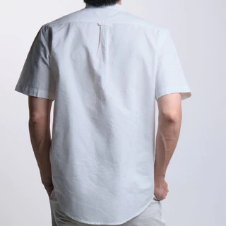 era-won เสื้อเชิ้ต คอจีน รุ่น OXFORD SHORT-SLEEVED MANDARIN COLLAR ทรง Regular สี White