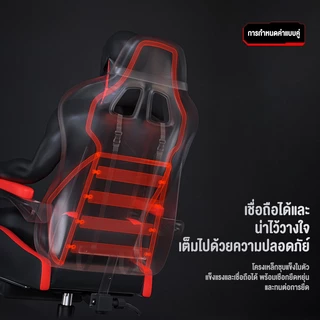 GO SHOP GamingChair เก้าอี้เกมมิ่ง เก้าอี้คอม นั่งสบาย เก้าอี้เล่นเกมพนักพิงปรับนั่งและนอนได้
