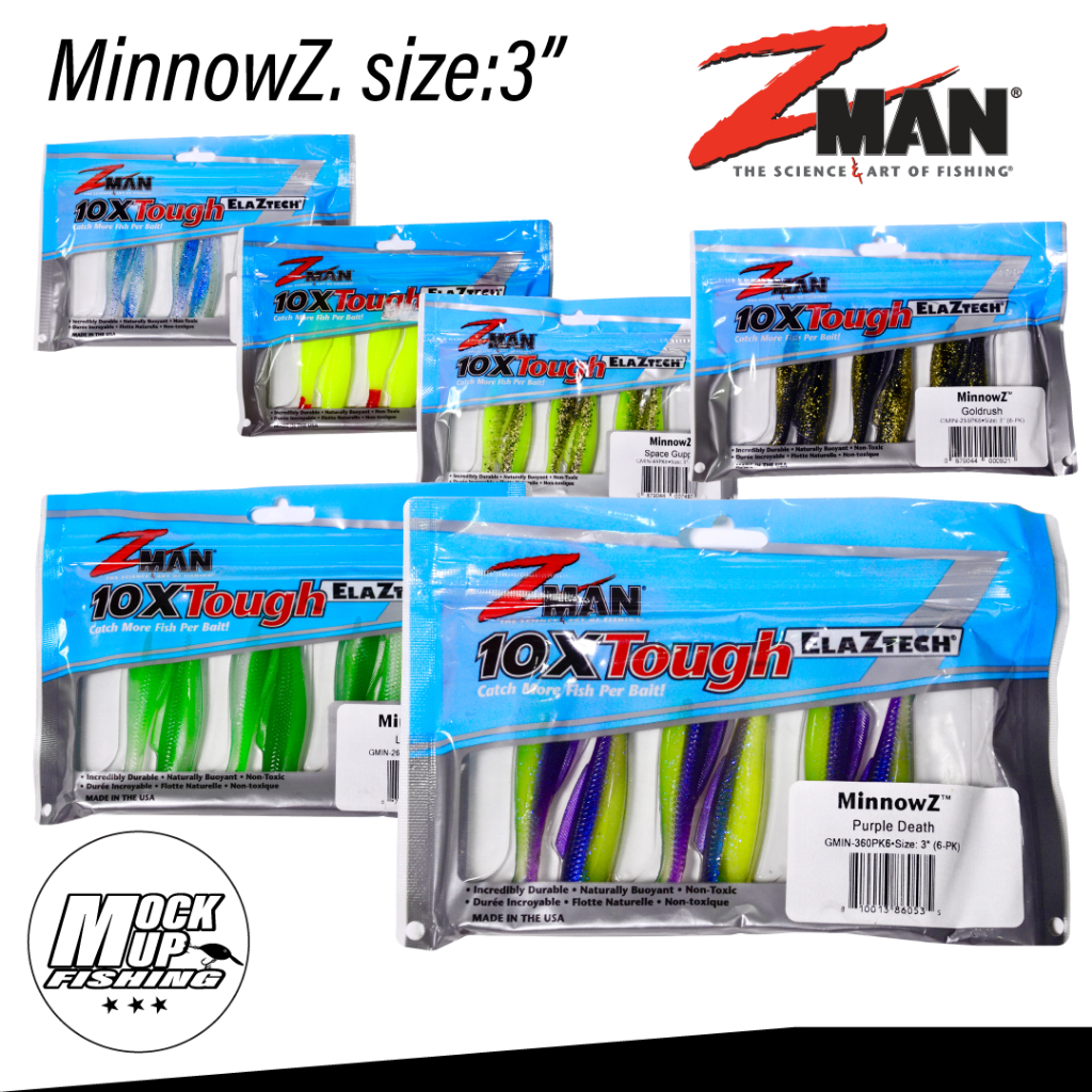 เหยื่อยาง ปลายาง Z MAN รุ่น : MinnowZ 3นิ้ว (1แพค6ตัว)