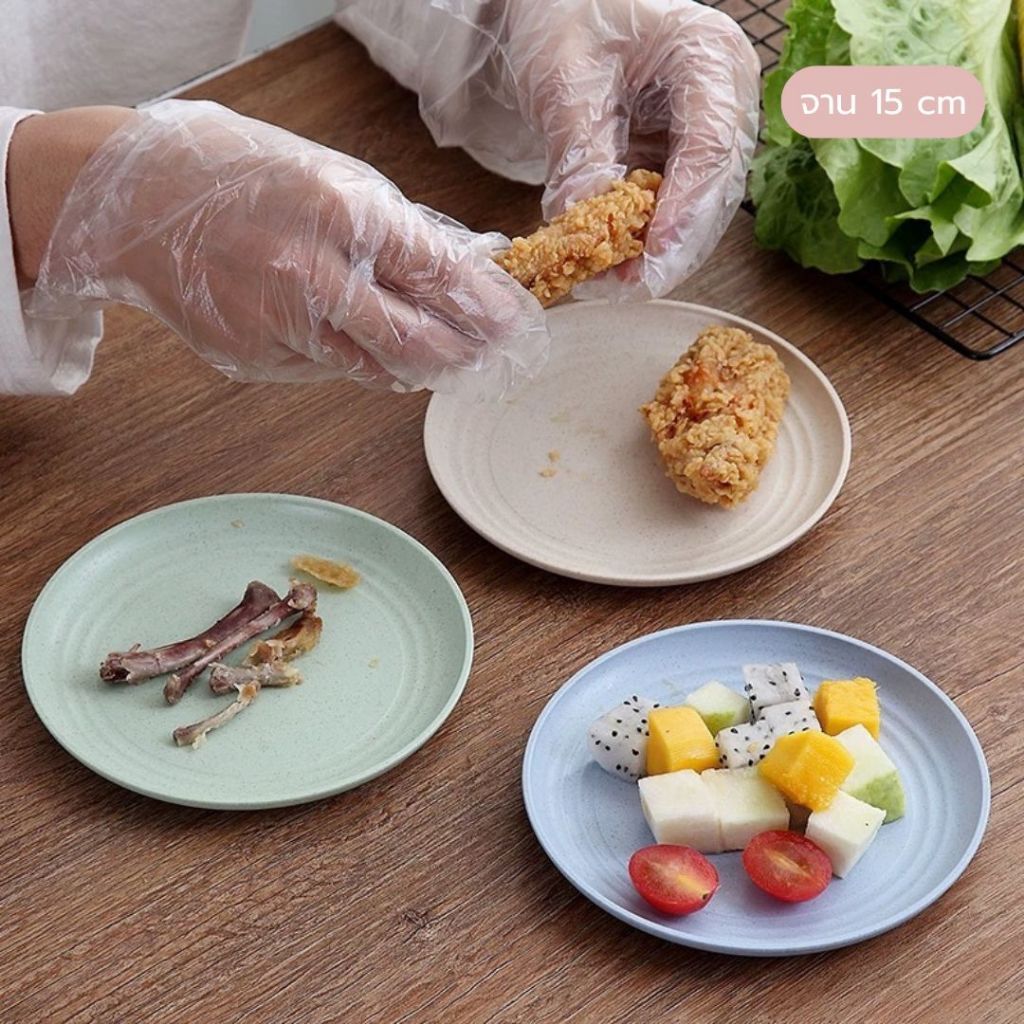 จาน จานกลม จานก้นลึก ถ้วย ขนาด15-20cm จานข้าวฟางข้าวสาลี จานรักโลก สวย ปลอดภัย สไตล์มินิมอล - รูปที่ 6