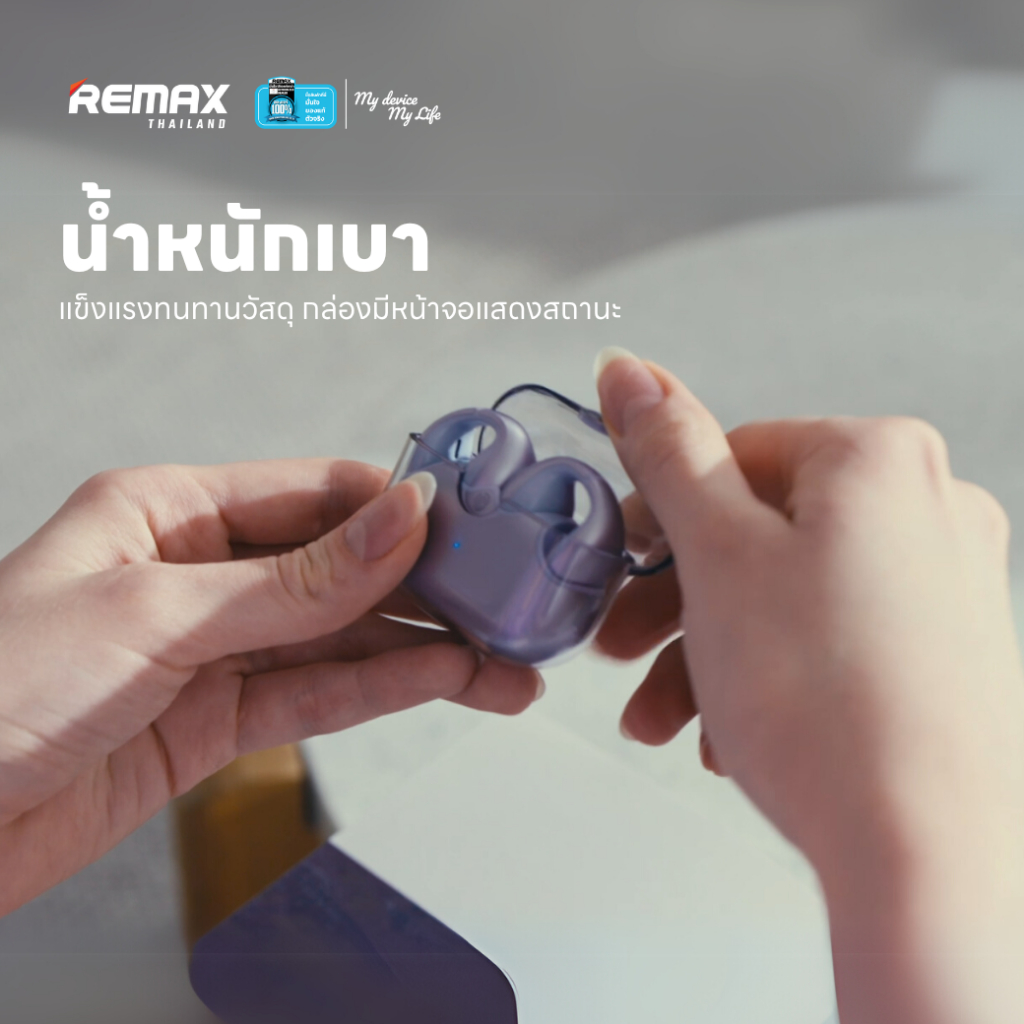 Remax Small Talk BT/TWS OpenBuds KF02 - หูฟังบลูทูธไร้สาย Clip-on Bluetooth 5.4 ตัดเสียงรบกวน ENC - รูปที่ 4