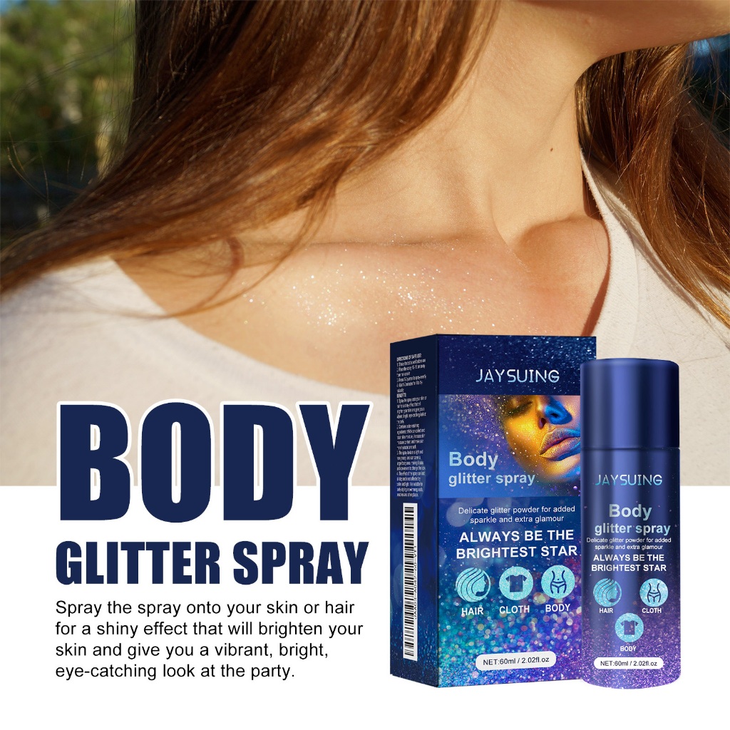 Jaysuing สเปรย์กลิตเตอร์ สเปรย์กากเพชร glitter spray สเปรย์​ไฮไลท์ สเปรย์ชิมเมอร์ กริตเตอร์วิ้งๆ - รูปที่ 2