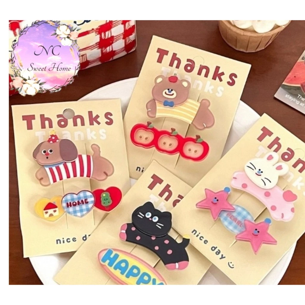 🌸💖พร้อมส่งในไทย🌸💖กิ๊บติดผม คลิปผมน่ารัก กิ๊บหนีบผม รูปเค๊ก หมี แมว 🌞🌞❤️🙏จส