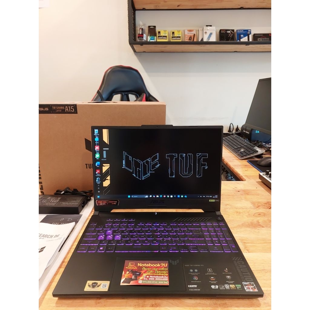 ASUS TUF A15 FA507NV-LP023W (144Hz sRGB100%) R7-7735HS RTX4060(140W) RAM16GB.DDR5 SSD512GB สภาพนางฟ้
