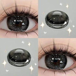 【ซื้อ2คู่ลด฿10แถม ลิปสติก+อายไลเนอร์💋】Midroo เลนส์ธรรมชาติขนาดบิ๊กอาย รายเดือน Thai Tea Grey/ Black-14.5MM