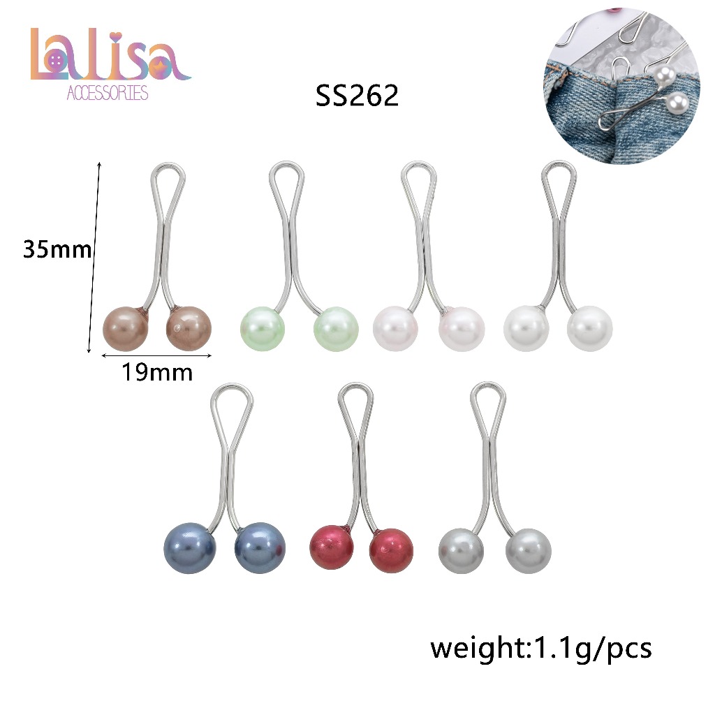 คลิปหนีบผ้าพันคอรูปตัวยูไข่มุก สีสันสดใส สำหรับผ้าพันคอไหม ปกกระดุม alloy clip SS262