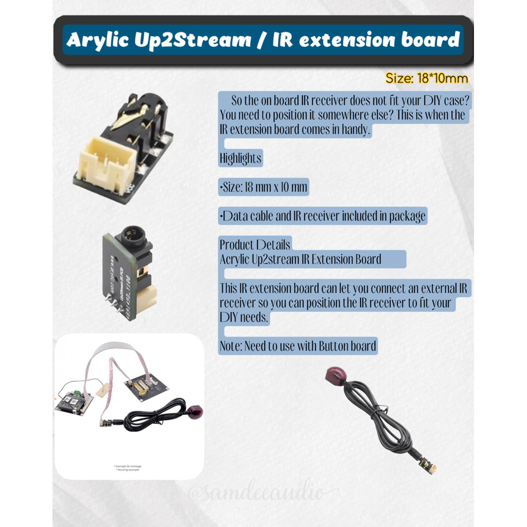 ราคาต่อ1ชุด/Arylic Up2Stream / IR extension board