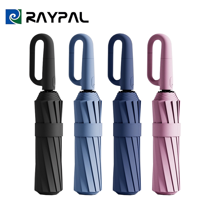 RAYPAL ร่มพับอัตโนมัติเต็มรูปแบบ ผ้า3ชั้น กันฝน กันUV สามารถต้านลมแรงได้ ระดับ10 แบบมือจับตัว C คล้องแขนได้ NO:UV26