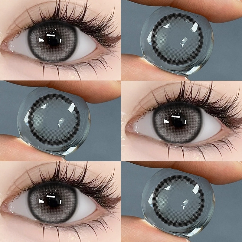 【ซื้อ2คู่แถมยาหยอดตา】Midroo[0.00-8.00] คอนแทค แว่นตาสายตาสั้น คอนแทก ขยายรูม่านตา คอนแทคเลนส์ Jelwery Grey/Brown - รูปที่ 2