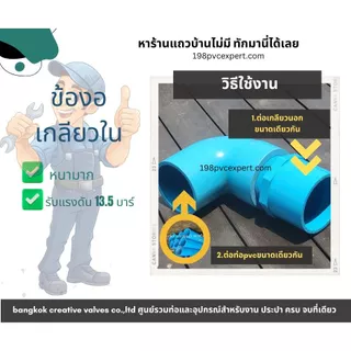 ข้องอ 90 องศา เกลียวใน 1/2"-1" ข้อต่อPVC