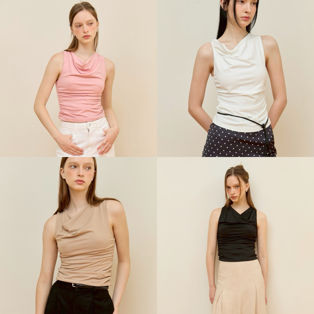 tresmade เสื้อแขนกุดคอถ่วง Luna Cowl Sleeveless