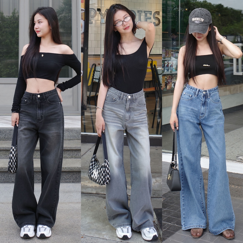 กางเกงยีนส์ขากระบอกใหญ่ รุ่น Queen Jeans