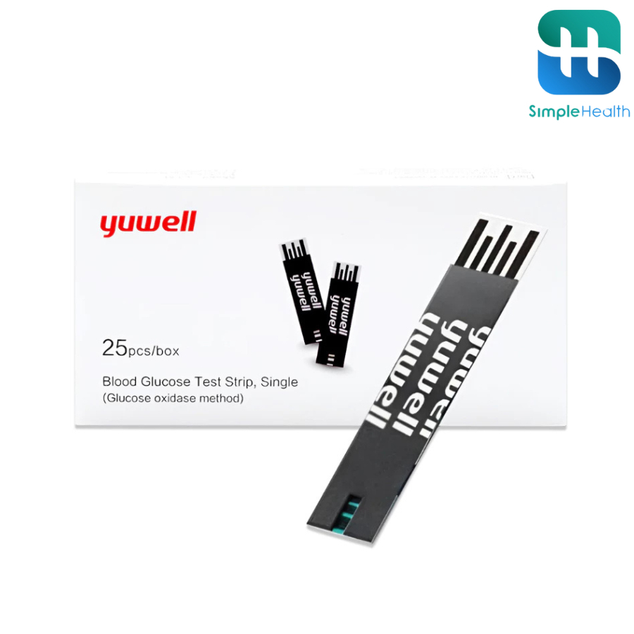Simple Health แถบตรวจน้ำตาล แผ่นตรวจน้ำตาลในเลือด blood sugar test strips ใช้แล้วทิ้ง 25 ชิ้น