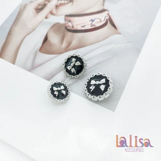 กระดุมลายโบว์ สำหรับเสื้อสูท โค้ทแฟชั่น อุปกรณ์ตกแต่งเสื้อผ้า alloy button 17.5mm /20mm/23mm JL81632