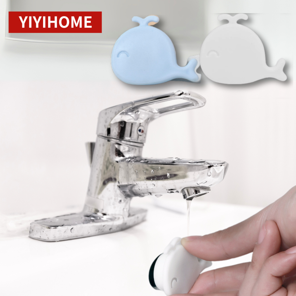 YIYIHOME ฝาครอบอ่างล้างหน้า ซิลิโคนนุ่ม ทรงกลม ลายปลาวาฬน่ารัก สําหรับห้องน้ํา ห้องครัว