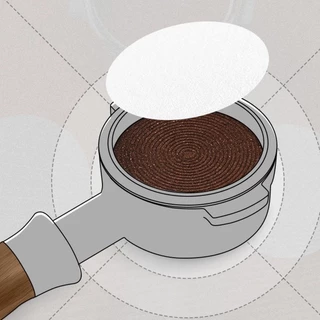 กระดาษกรองกาแฟวงกลม 100แผ่น สำหรับหม้อต้มกาแฟ Moka Pot/AeroPress Paper Filter