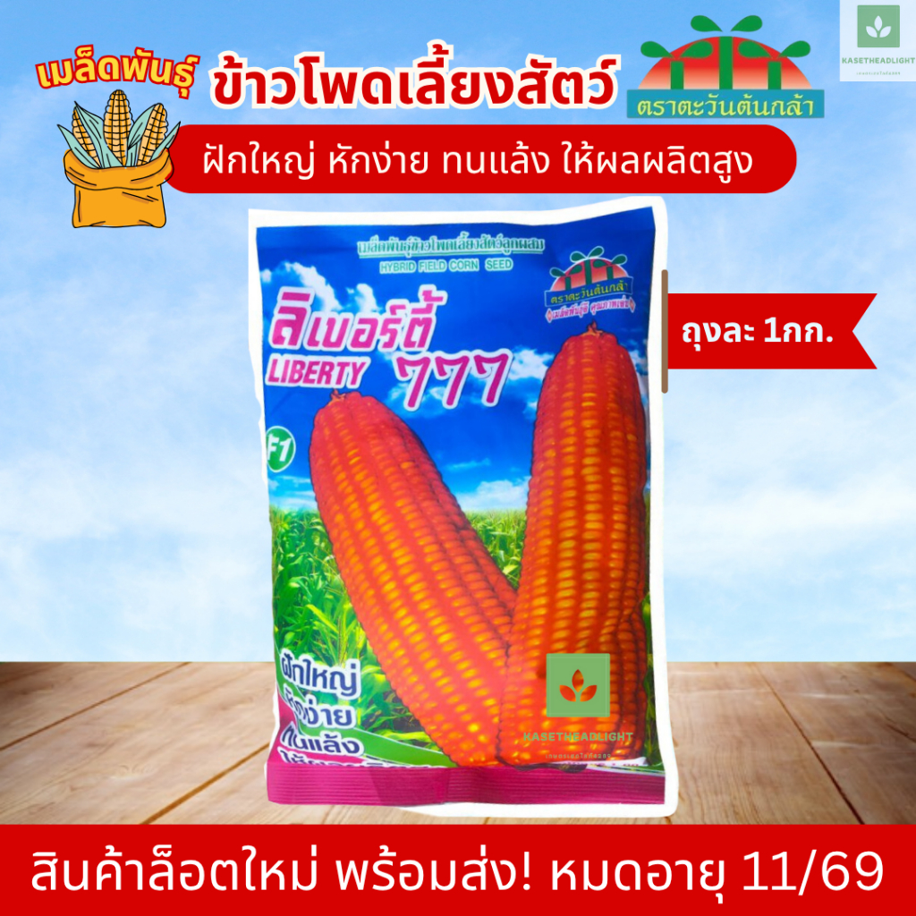 1กก. เมล็ดพันธุ์ ข้าวโพดอาหารสัตว์ ลิเบอร์ตี้ 777 ข้าวโพดไก่