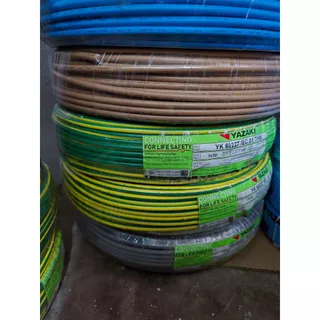 สายไฟ YAZAKI THW 1x10 IEC01 สาย เบอร์10 ยาซากิ กราวด์ เขียว เขียวคาดเหลือง ทองแดง เดี่ยว 10 สายดิน