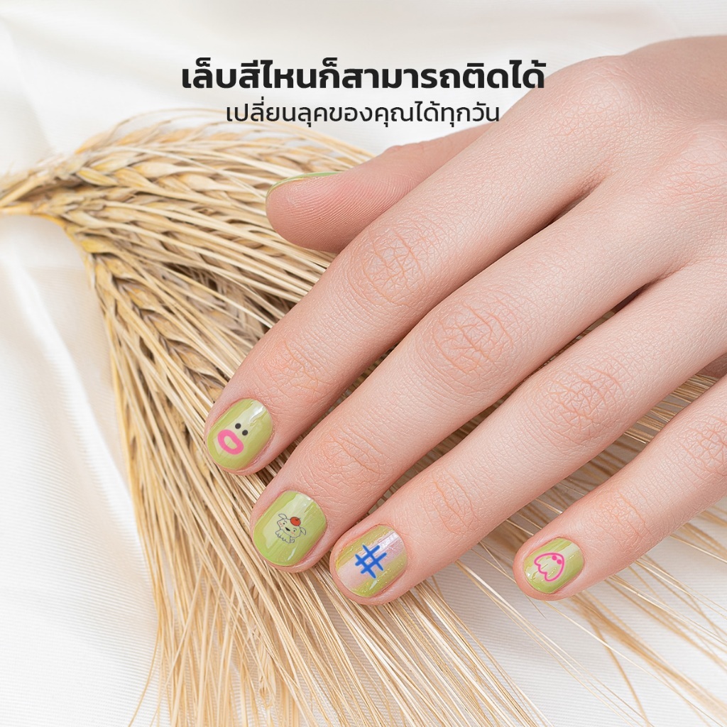 สติกเกอร์ลายการ์ตูนน่ารัก แบบ DIY สติกเกอร์ติดเล็บ ไม่ต้องอบ ตกแต่งเล็บ ลายดอกไม้ ชินจัง (ส่งจากไทย) ราคา ถูกที่สุด ดีลบีเคเค แกลเลอรีภาพที่ 5