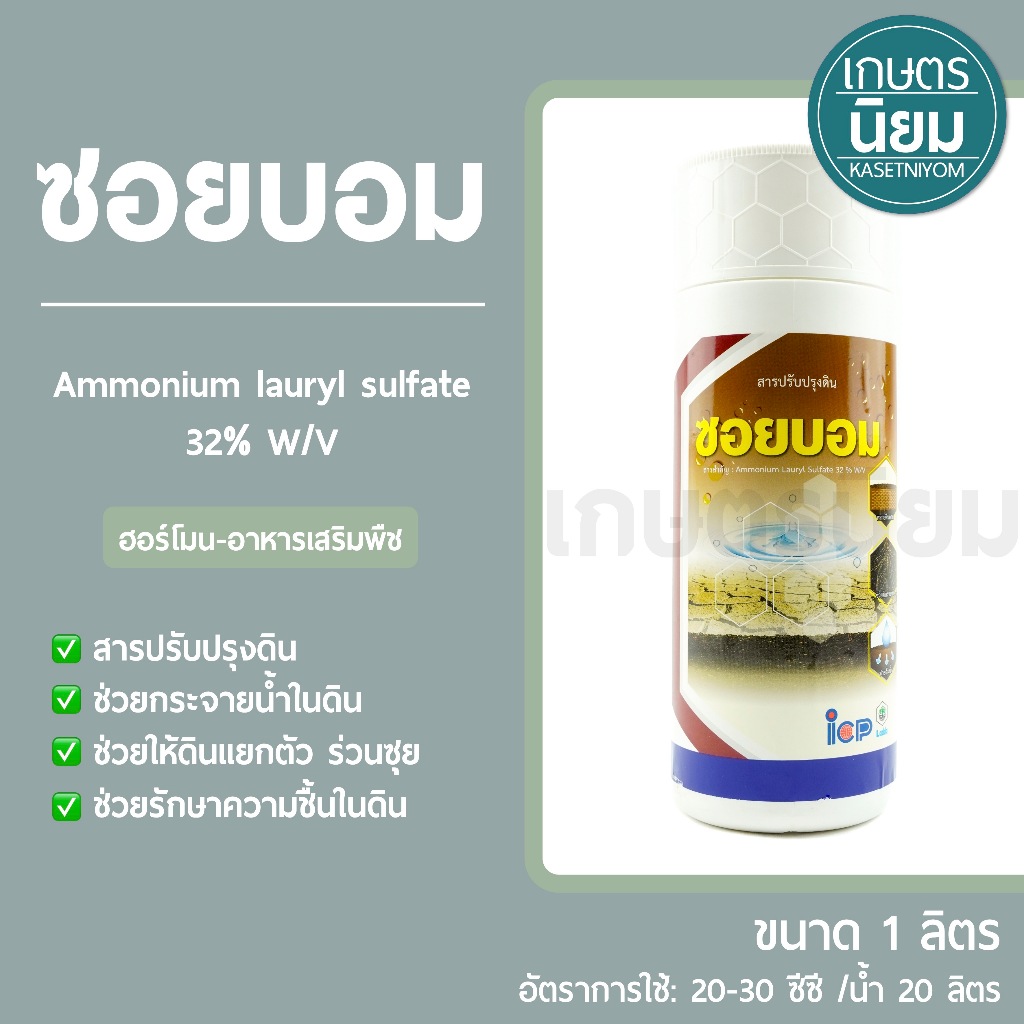 ซอยบอม (Ammonium lauryl sulfate 32% W/V) 1 ลิตร