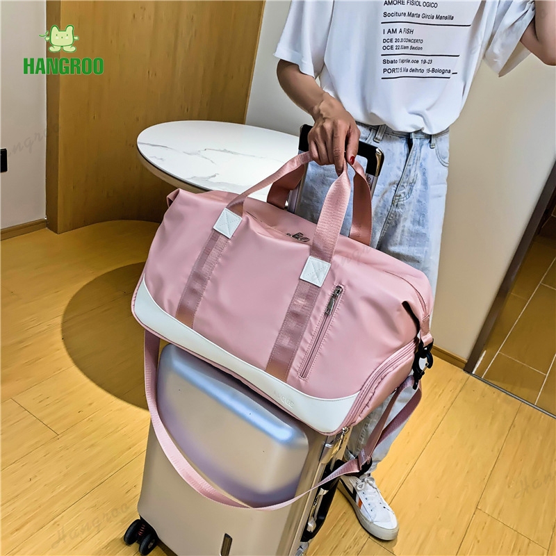 BAG พร้อมส่ง 7สี กระเป๋า TWOTONE เดินทาง กระเป๋าฟิตเนส ถือได้/สะพายได้ มีช่องใส่รองเท้า และผ้าเปียก