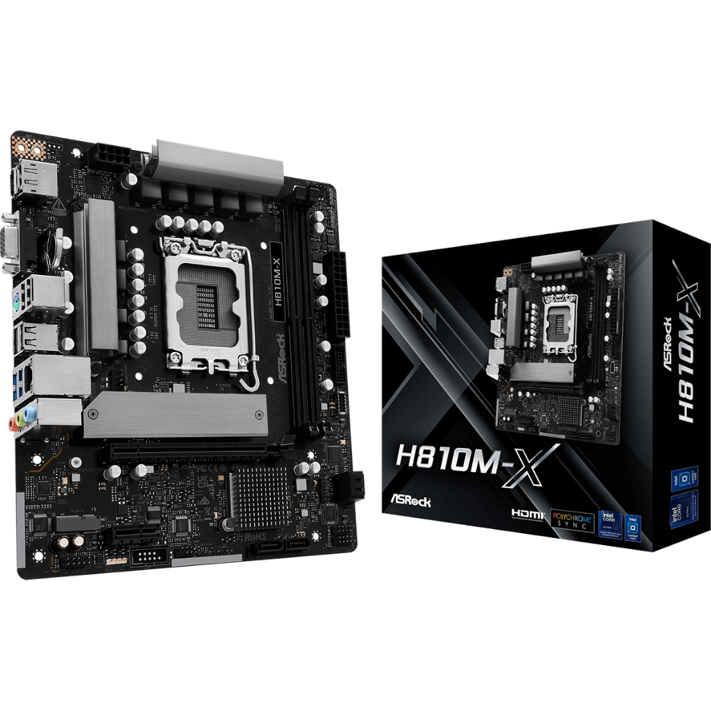 ASROCK H810M-X (LGA1851) DDR5 HDMI,DisplayPort,VGA mATX (Warranty 3Y)