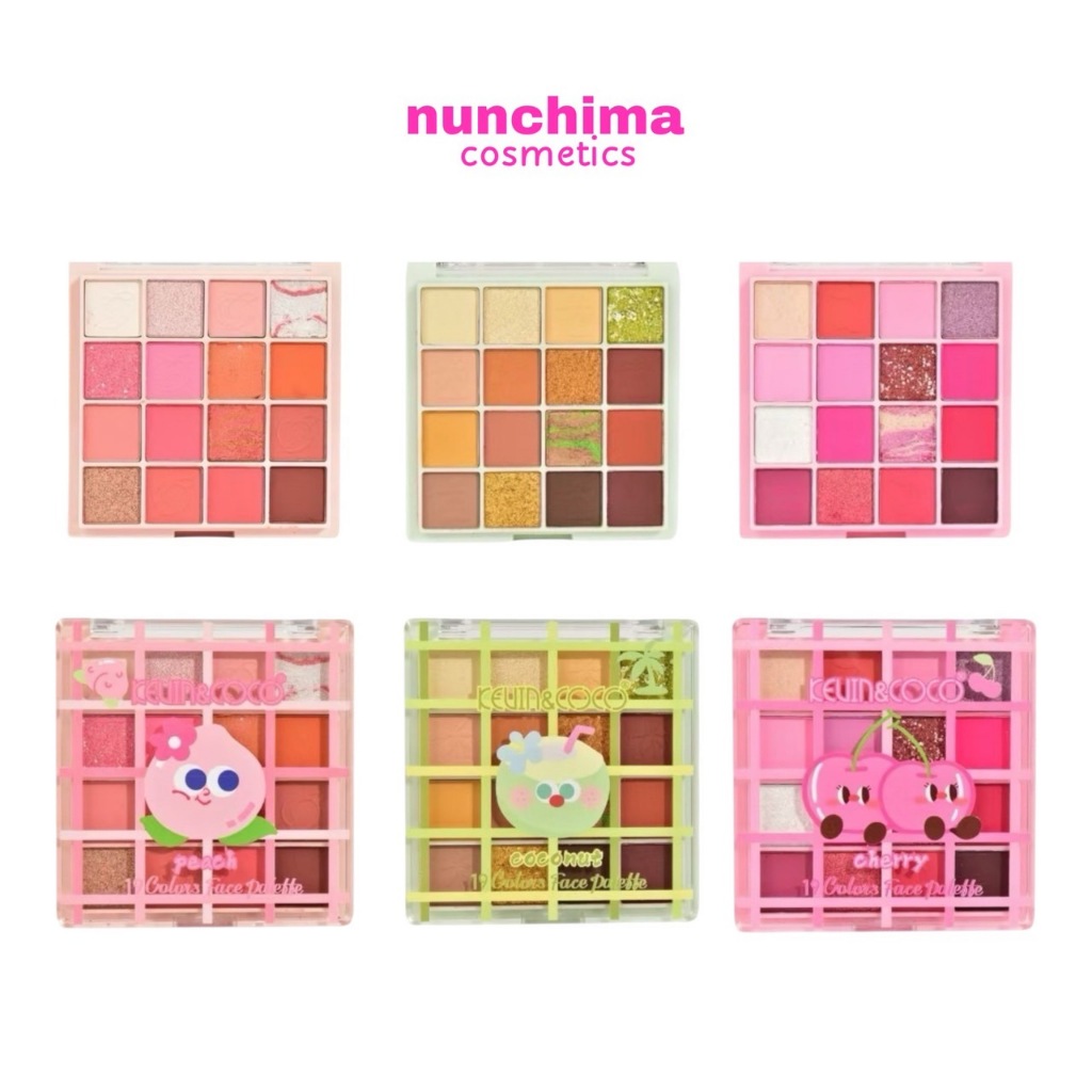 Kevin&Coco 19 Colors Face Palette เควินแอนด์โคโค่ พาเลทอายแชโดว์ 2 ชั้น ไฮไลท์ เขียนคิ้ว คอนทัวร์ พร