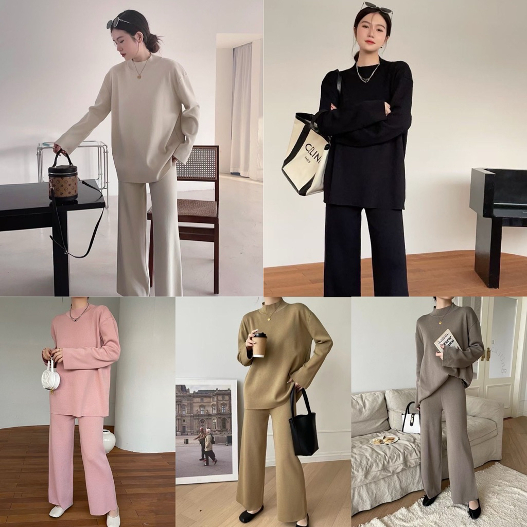 knitting set airport look ชุดเซ็ตไหมพรมแขนยาว