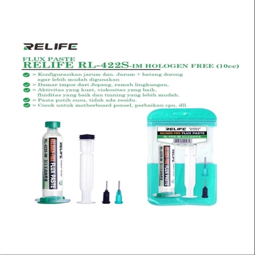 ฟลักซ์หลอด Relife RL-422S-IM Flux บัดกรีเชื่อมขั้นสูงน้ำมัน 10cc บัดกรี ยกวางได้