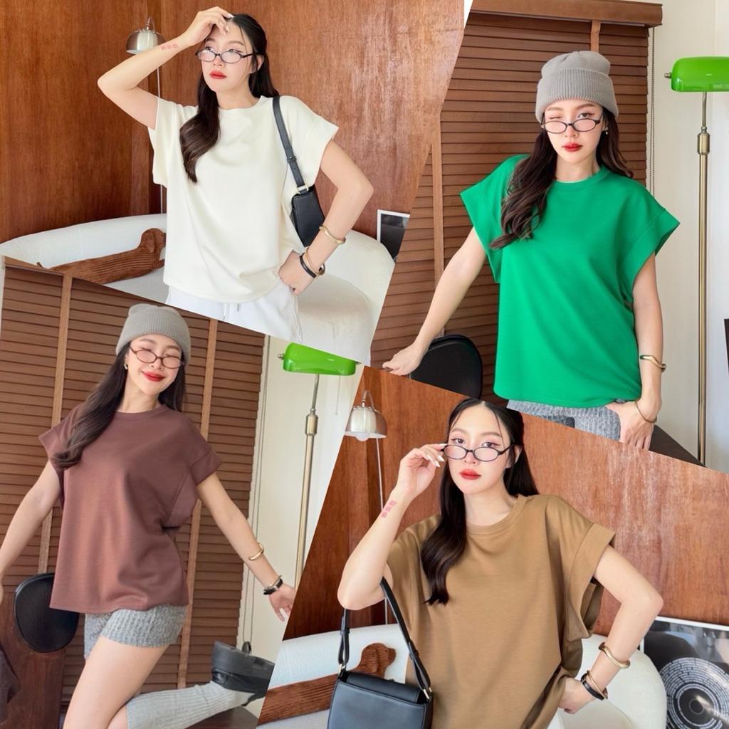 ป้าย(siwaศิวา) 1696 เสื้อยืดแขนปีกเก็บรักแร้ ผ้าญี่ปุ่นนุ่ม ขายดี