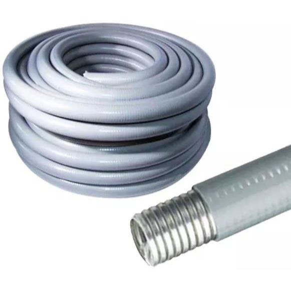 ท่อเฟล็กซ์ ท่ออ่อนกันน้ำร้อยสายไฟสีเทา หนา ขนาด 1/2" -  4" (Flexible Conduit) ยี่ห้อ TIGER FLEX // U