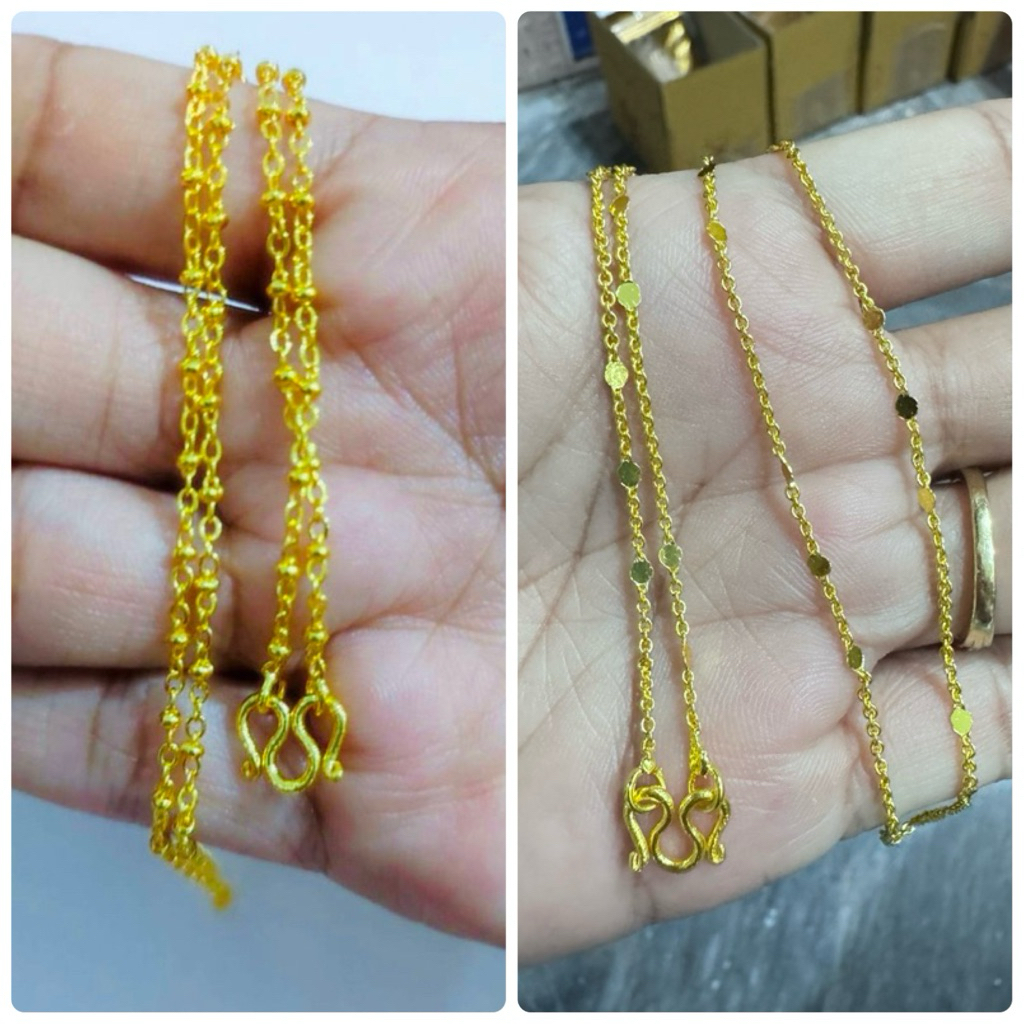 สร้อยคอโซ่รวมแบบหนัก1สลึง แถมฟรีตะขอ สินค้าคุณภาพงานสวยเหมือนจริง