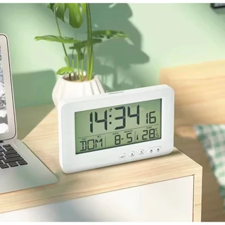 2025 นาฬิกาปลุกเดินทางจอแสดงผล LCD นาฬิกาดิจิตอลพร้อมนาฬิกาปลุกแบบ Dual แบบพกพาพร้อมปฏิทินสําหรับห้องนอน Office Travel