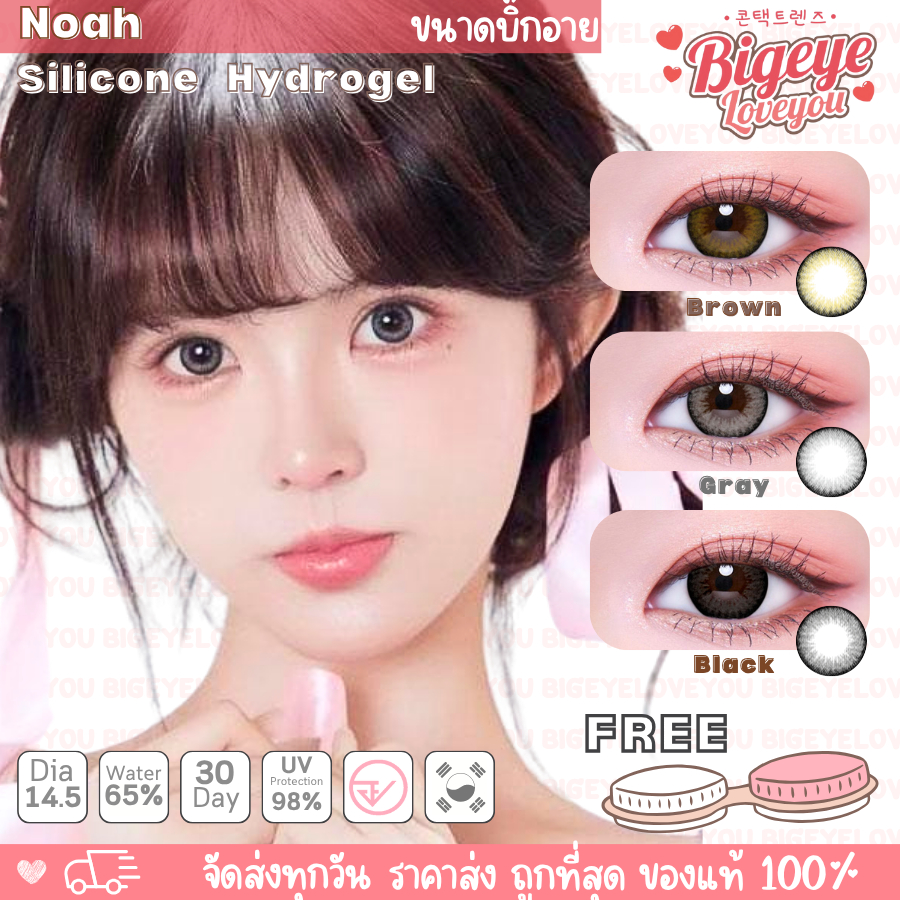 คอนแทคเลนส์ 🌈Noah🌈 Brown / Gray / Black (Kissylens) ขนาดบิ๊กอาย💖