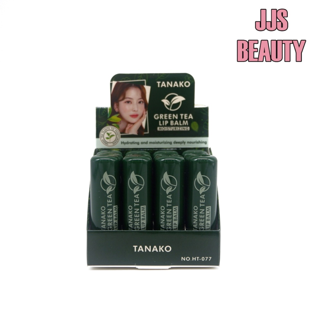 {12แท่ง} TANAKO Green Tea Lip Balm ลิปบาล์มบำรุงริมฝีปาก ชุ่มชื้น สูตรชาเขียว (ไม่มีสี) no.HT077