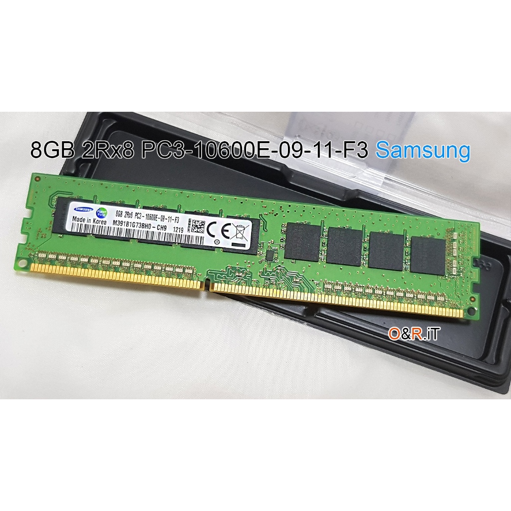 แรม ECC 8GB 2Rx8 PC3-10600E-09-11-F3 Samsung มือสอง ใส่บอร์ด X79 Workstation HP Z420 Z620 Dell T5500