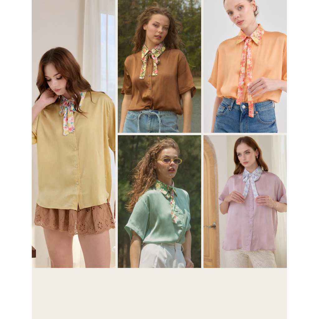 Chita studio-Be your top shirt เสื้อเชิ้ตแขนสั้นผ้าชีฟอง
