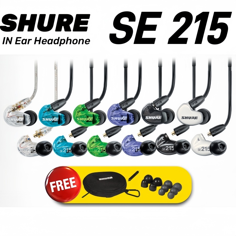 【New Arrival】Shure SE215 ประกันศูนย์มหาจักร หูฟัง SE 215 In-Ear Headphone