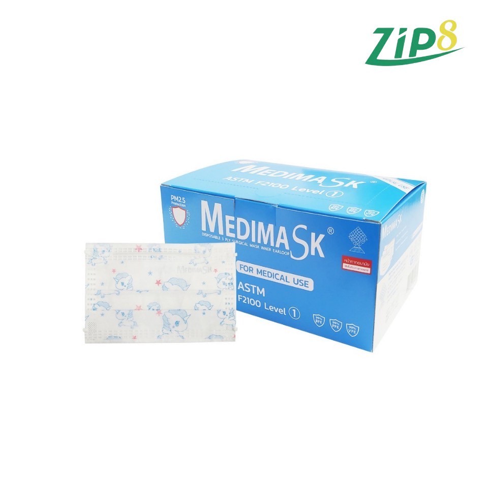 Medimask Babie Unicorn ASTM LV.1 หน้ากากเด็ก1-6ปี ลายยูนิคอร์น (Made in Thailand)