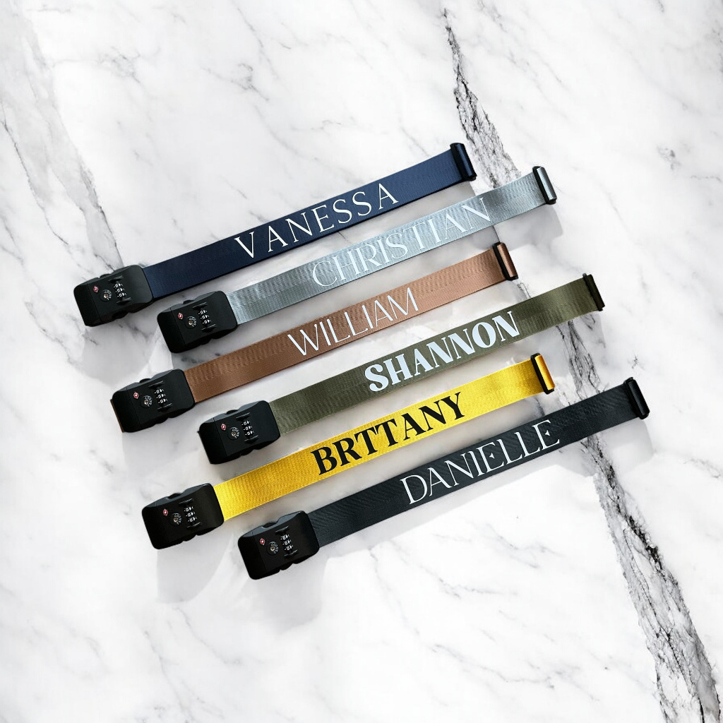 สายรัดกระเป๋าเดินทาง TSA ล็อก ใส่ชื่อตามสั่ง