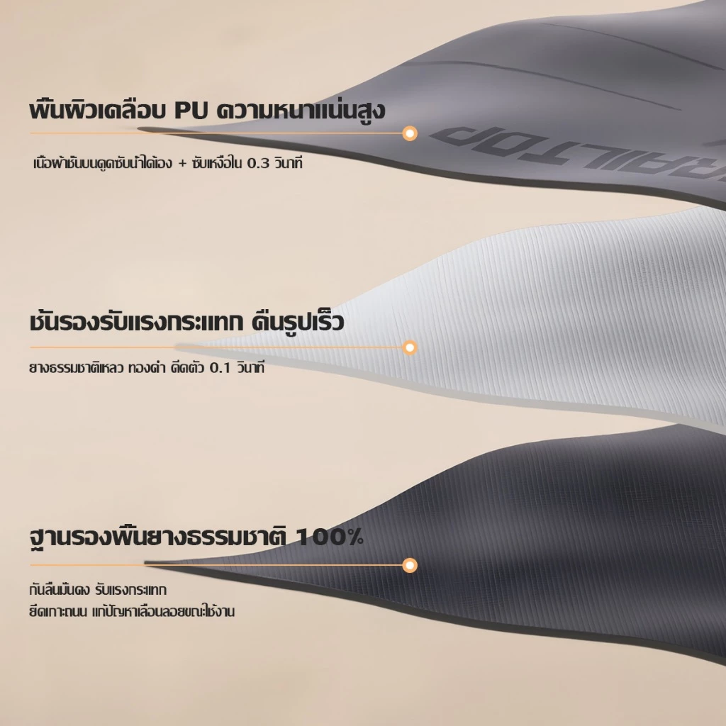 TRAILTOP เสื่อโยคะ Premium TPE 6/8mm ยางธรรมชาติ กันลื่น thumbnail 5