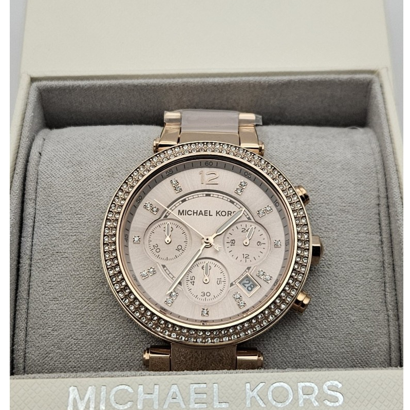 MICHAEL KORS Parker Blush Dial Rose Gold Tone Blush Acetate Watch  MK5896