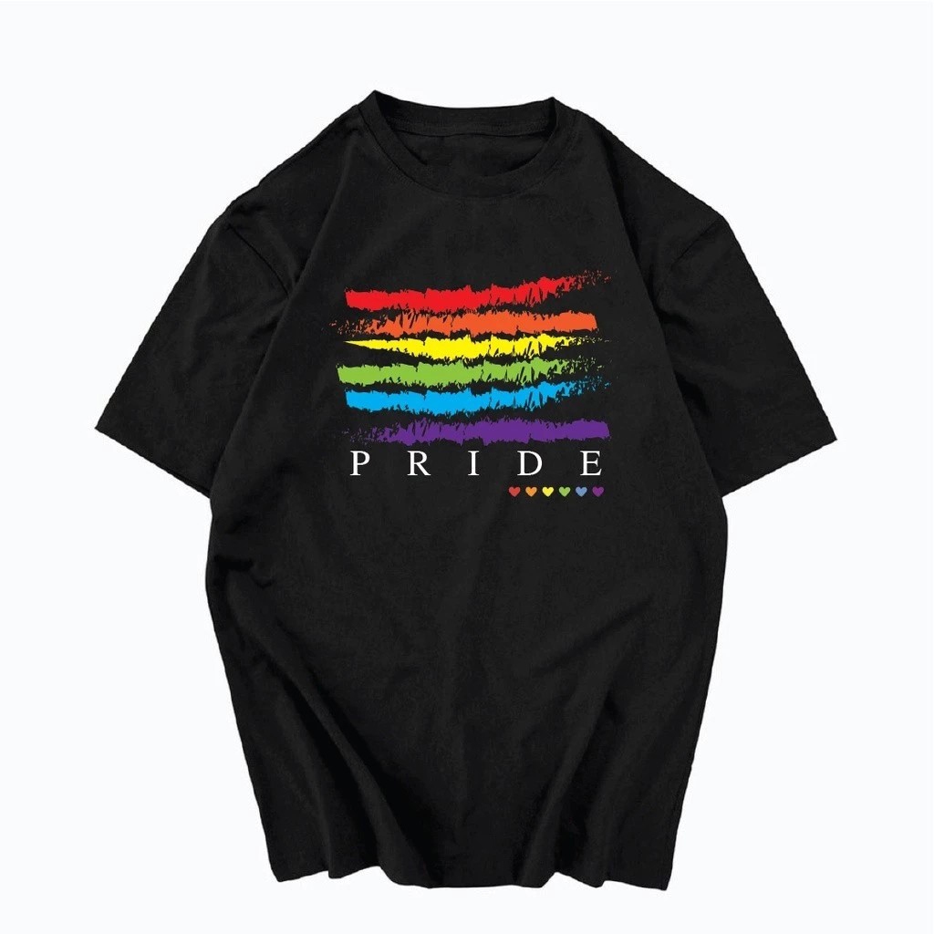 เสื้อยืดคอปกหล่อ Haberdish PRIDE LGBTQ เสื้อยืดแขนสั้นผ้าฝ้าย S-3XL