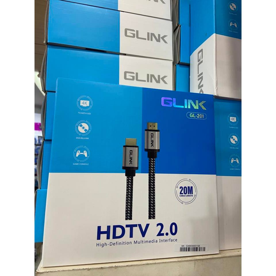 ส่งจากไทย สาย HDMI to HDMI 20ม. Glink GL201 GL-201 G-LINK HDTV 2.0 HIGH-Definition Multimedia Interf