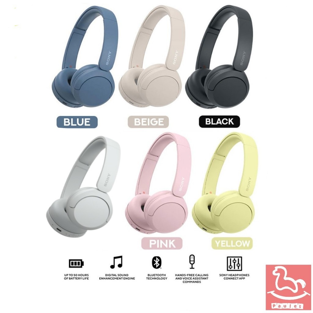 รุ่นใหม่ล่าสุด !! (ของแท้ศูนย์ไทย100%) หูฟังไร้สายบลูทูธ Sony รุ่น WH-CH520 แบบ Bluetooth แบตยาว 50ชม. น้ำหนักเบามาก