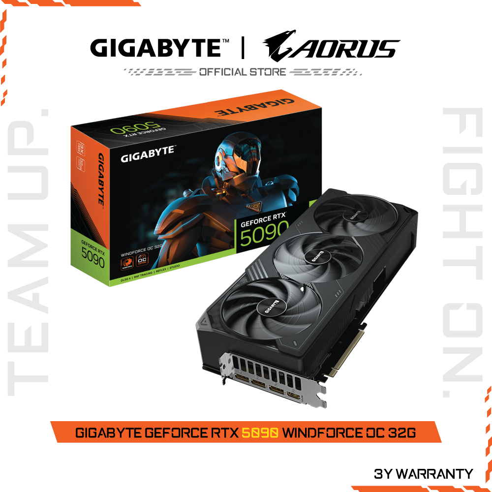 GIGABYTE GeForce RTX 5090 WINDFORCE OC 32G (VGA Card) GV-N5090WF3OC-32GD-1.0